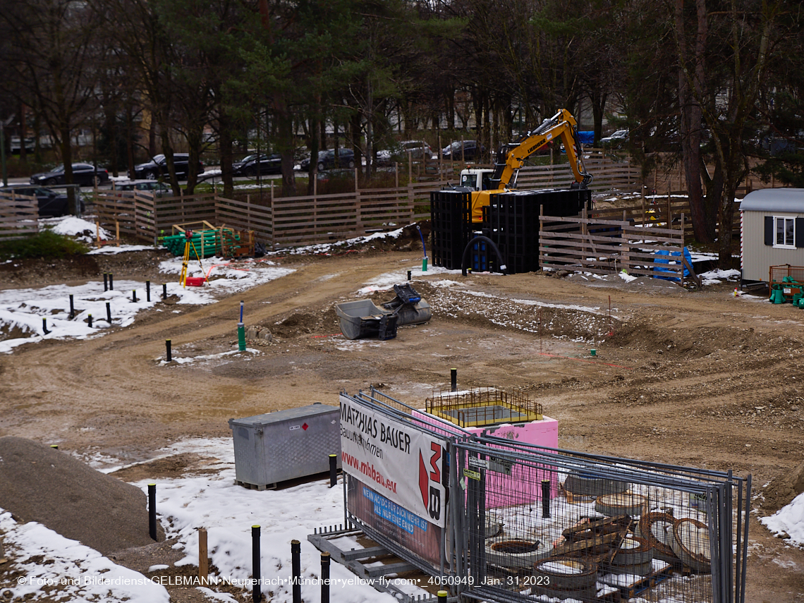 31.01.2023 - Baustelle Haus für Kinder in Neuperlach